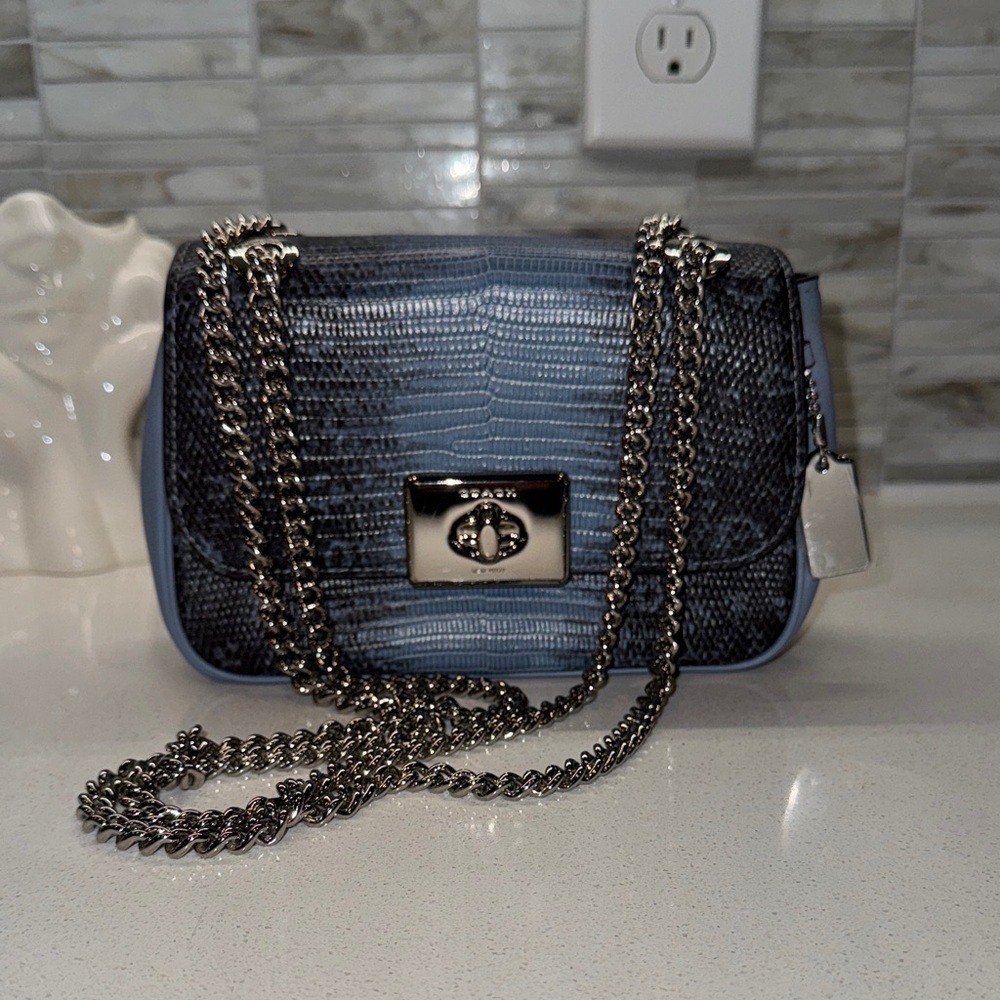 Coach Blue and Black Crossbody Bag